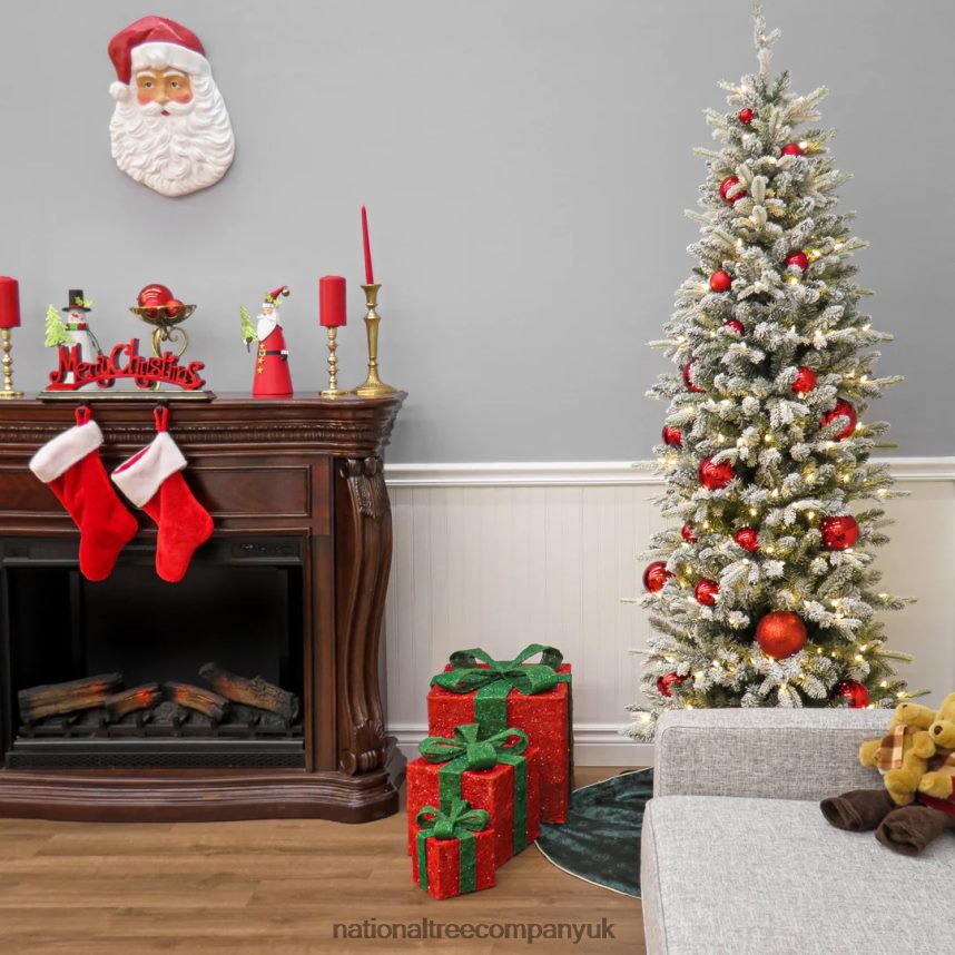 Trees | National Tree Company 7 ft Pre-Lit Conger Pine Pencil Slim Tree with LED Lights F2L4F84